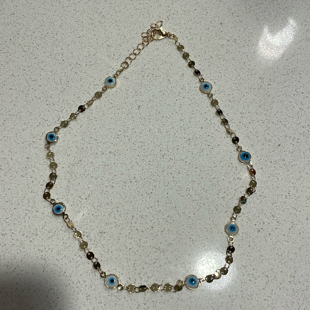 Beautiful gold evil eye necklace